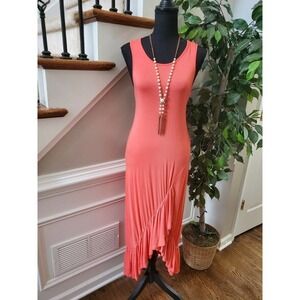 Good Luck GEM Women's Coral Rayon Maxi Dress Sz XS